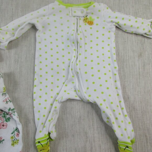 Lot of 3 Carter's Sleep & Play Sleeper Kids Newborn Multi Printed Snap Front - Picture 5 of 6